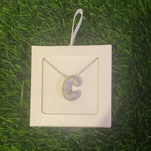 Fine Silver plated Initial 'C' Pendant Necklace